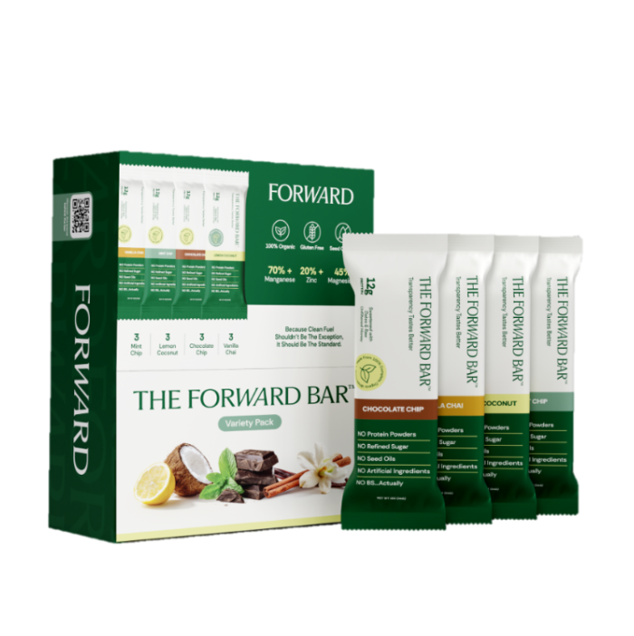 Variety pack of whole food protein bars by The Forward Bar