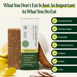 The Forward Bar lemon coconut flavor with health benefits listed on a white background - view 6